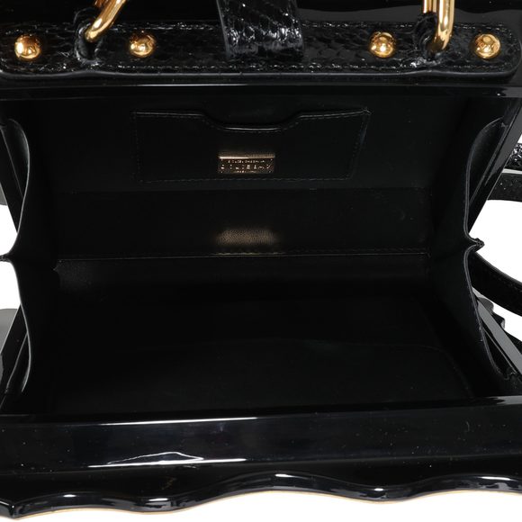 Dolce & Gabbana Hand Painted Wooden Cherub Box Bag with Snakeskin Strap - Picture 8 of 8